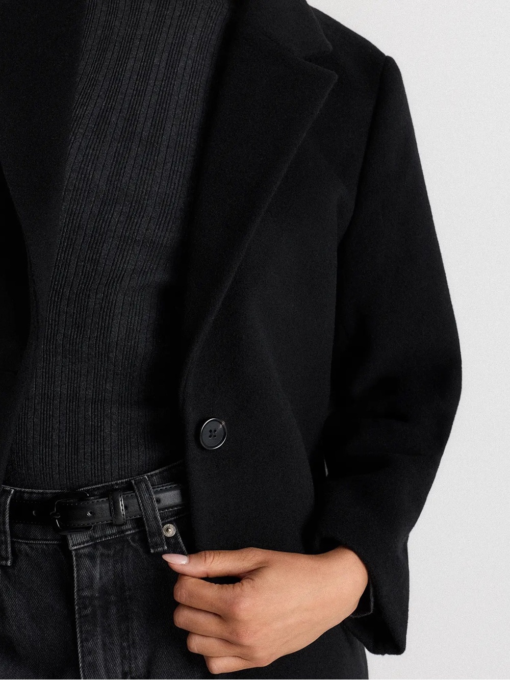 Quince Black Long Cashmere Overcoat New No Tag XS - Picture 3 of 9